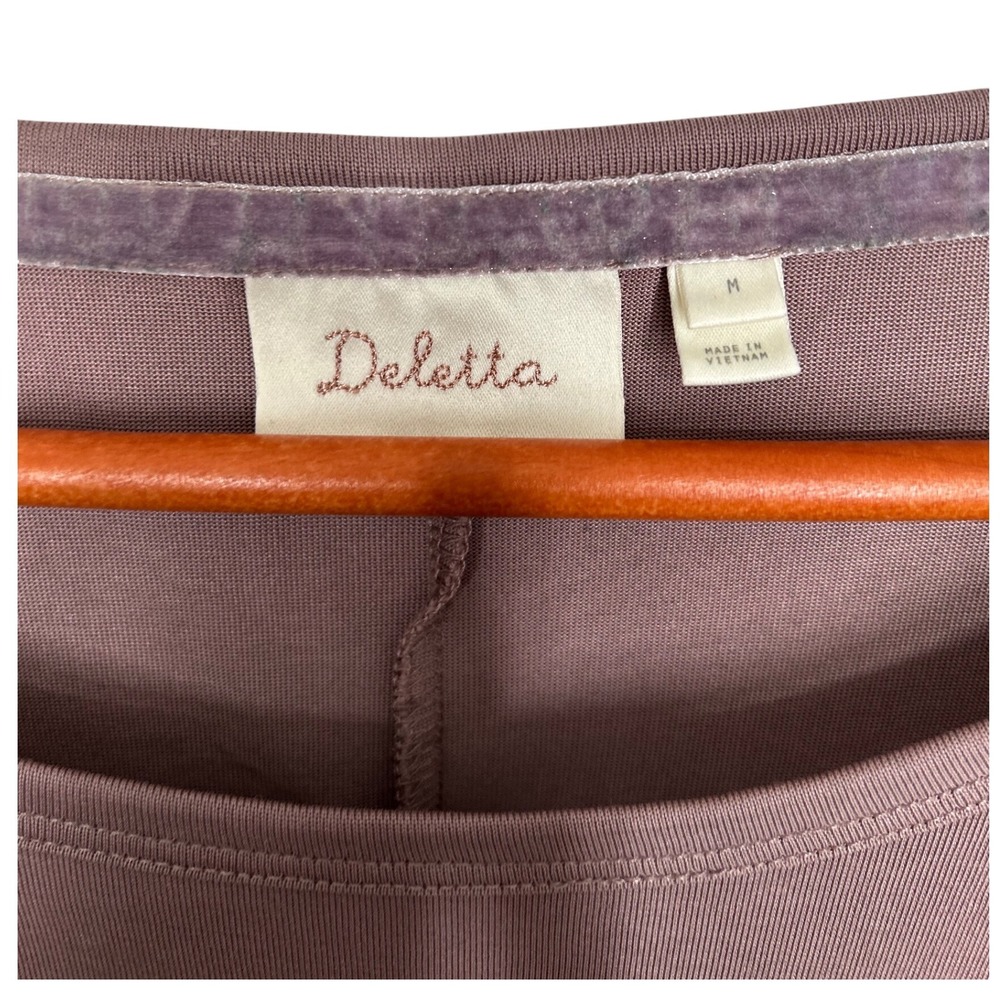 Deletta Muted Purple‎ 3/4 Dolman Sleeve Knit Top Women's Size Medium - Picture 3 of 6